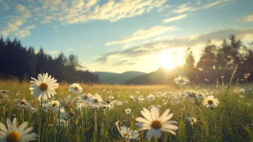 White Daisies in a Meadow