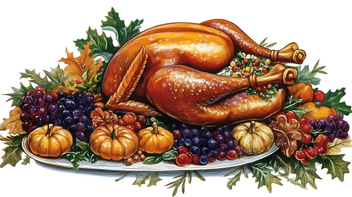 Festive Thanksgiving Holiday Dinner