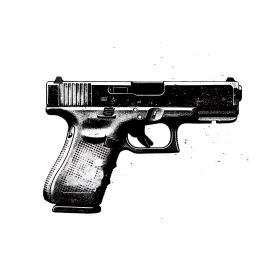 Striking Black and White Handgun Graphic