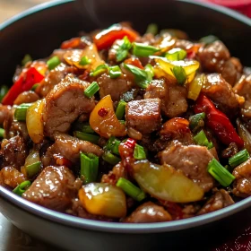 Glazed Meat and Pepper Stir-Fry