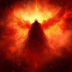 Fiery Angelic Figure Emerge From Fire