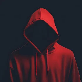 Faceless Figure in Red Hoodie