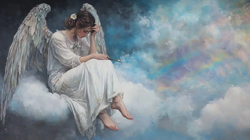 Angel in Thought on a Cloud