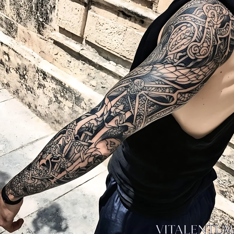 Complex Full Sleeve Body Art AI Image