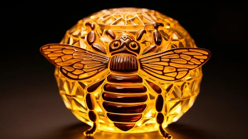 Enchanting Glow of Bee Sculpture Lamp - Luminous 3D Art