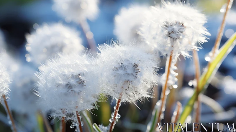 Winter Dandelion: A Dreamlike Frost-Kissed Landscape AI Image