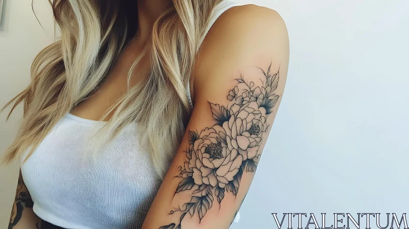 Intricate Flower Tattoo on Arm AI Image