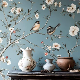 Birds and Blossoms Still Life