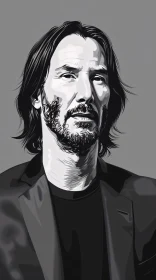 Keanu Reeves Digital Art Portrait