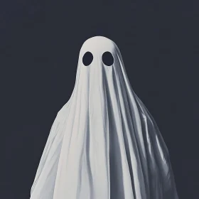 Simple Sheet Ghost on Dark Background