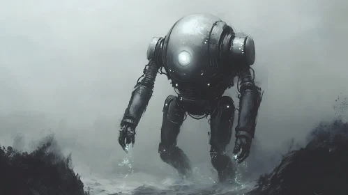 Robot Emerging from the Mist