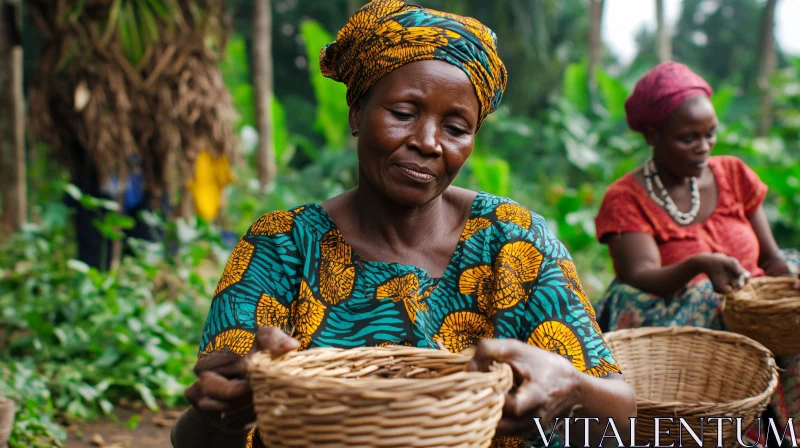 Woven Basket Craftswoman AI Image