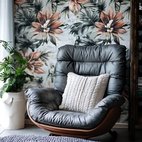 Cozy Armchair with Floral Design