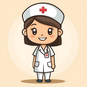 Cute Nurse Cartoon Character