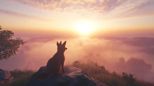 Fox Contemplating the Sunrise