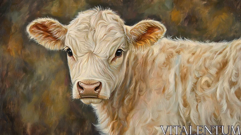 Fluffy Calf with Soulful Eyes AI Image