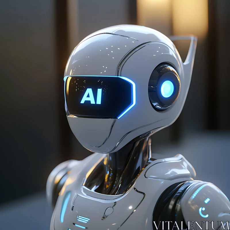 Advanced AI Robot with Sleek Design AI Image