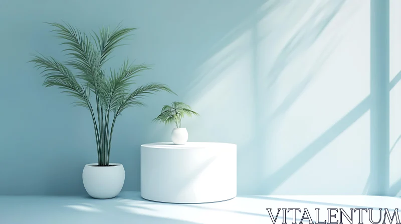 Peaceful Room with Plants and Sunlight AI Image