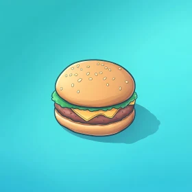 Delicious Cheeseburger Cartoon Art