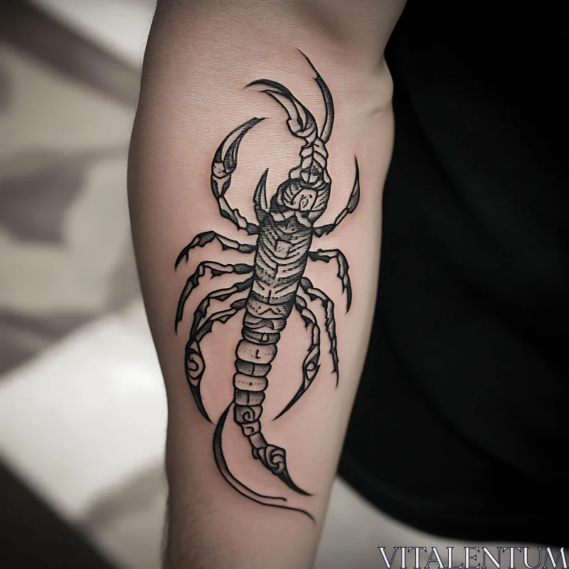 Detailed Scorpion Tattoo Design AI Image