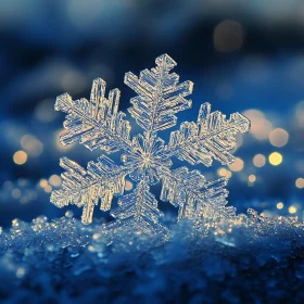 Detailed Snowflake Macro Shot