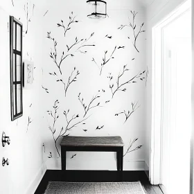 Minimalist Hallway with Nature-Inspired Decor