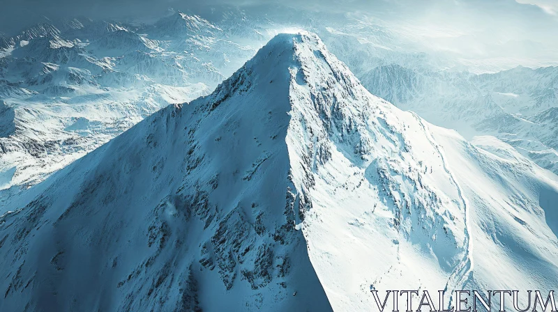 AI ART Winter Mountain Majesty