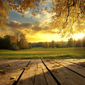 Autumnal Deck at Sunset