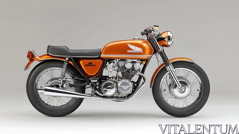 AI ART Orange Motorcycle: A Timeless Classic Design