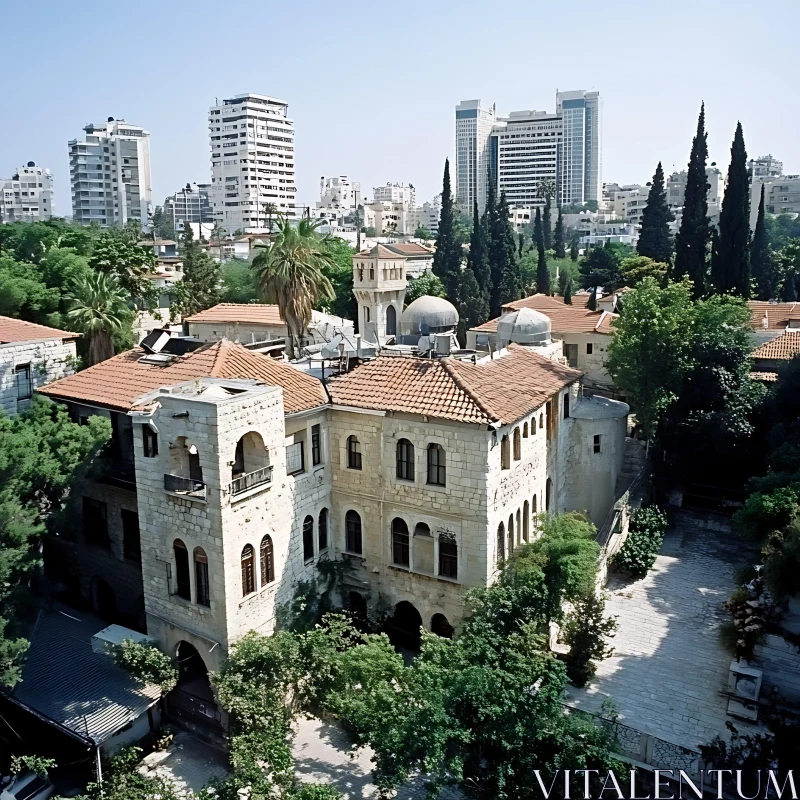 Cityscape with Old and New Architecture AI Image