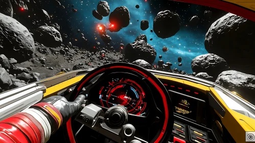 Asteroid Field Spaceship Journey
