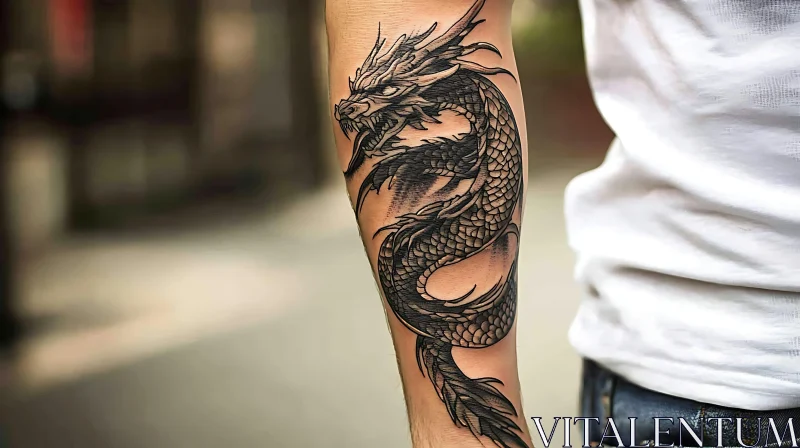 Stunning Dragon Tattoo Art AI Image