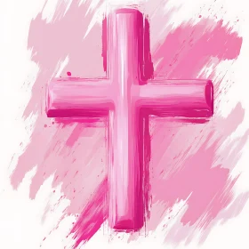 Brushstroke Pink Cross Illustration