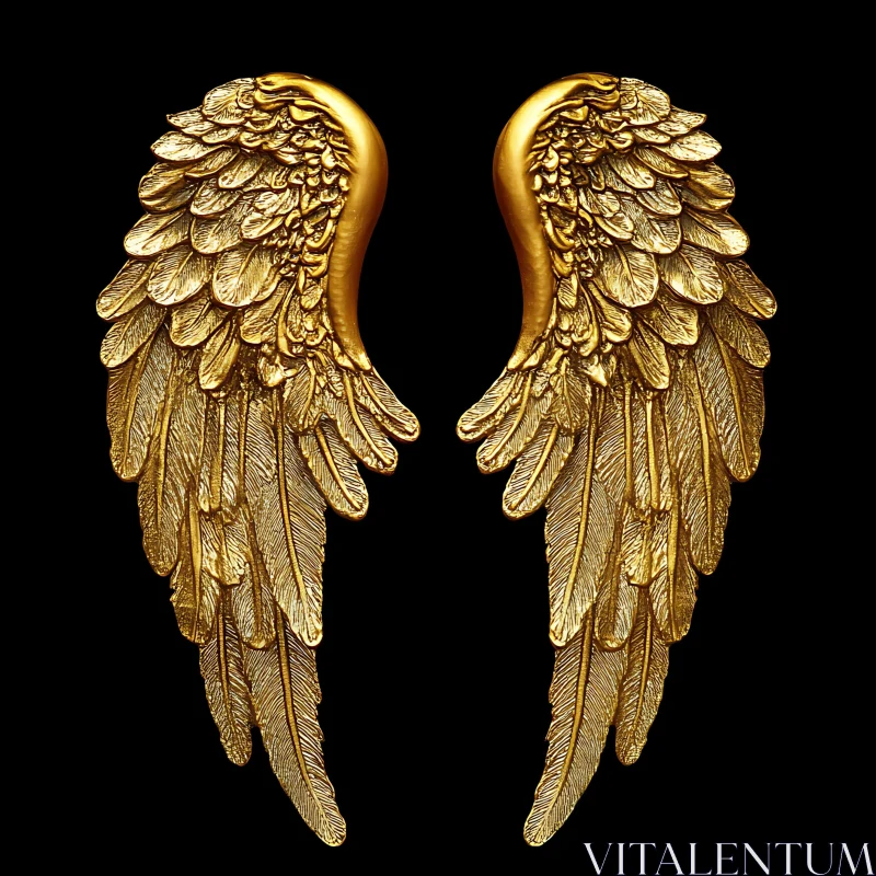 Celestial Wings of Gold AI Image