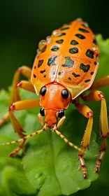 Intricate Orange Insect amidst Detailed Foliage - A Nature's Wonder