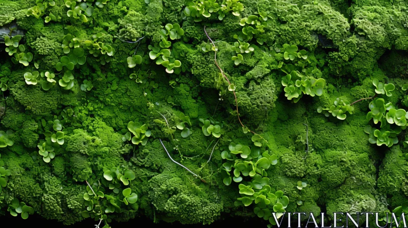 Lush Moss Wall - A Celebration of Nature in Baroque Style AI Image