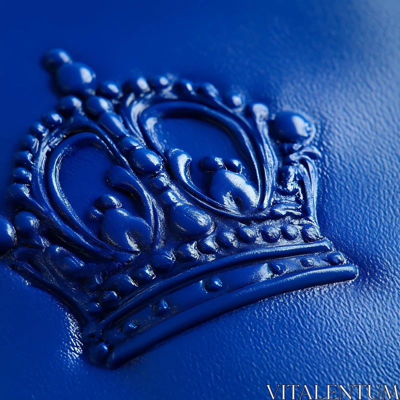 Intricate Crown Design in Blue AI Image