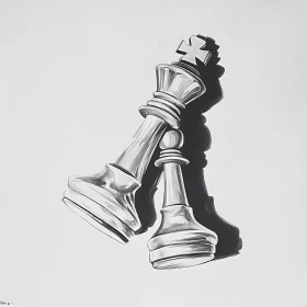 Monochrome Chess Piece Composition