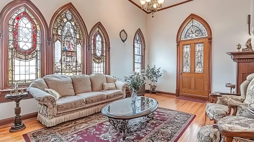 Ornate Interior with Antique Furniture