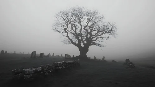 Monochrome Grave Landscape