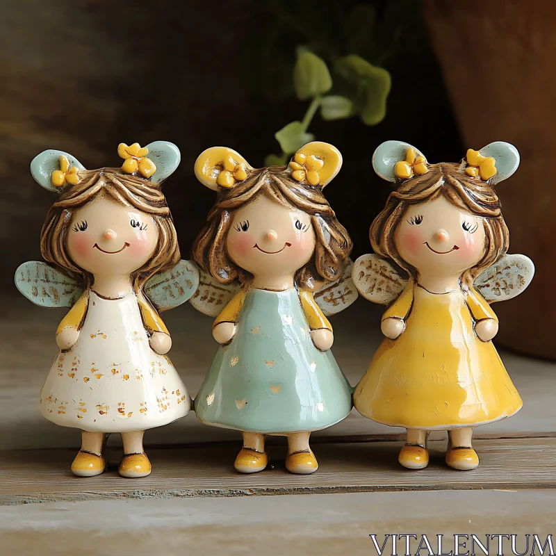 AI ART Delightful Porcelain Dolls with Wings