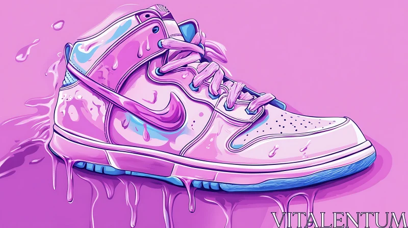 AI ART Melting Pink Sneakers