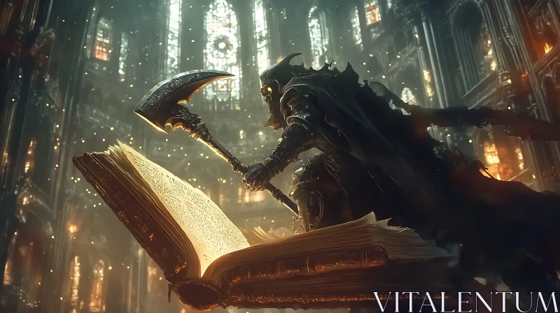 Dark Reaper with Scythe and Book AI Image