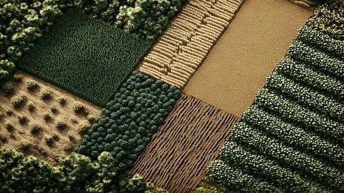 Patchwork Fields: An Aerial Tapestry of Agriculture