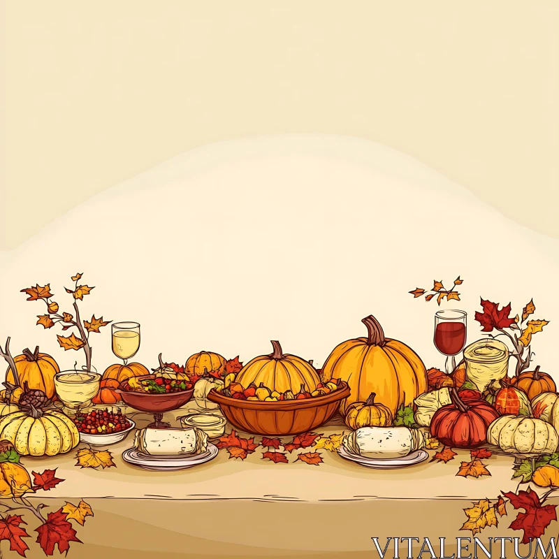 Autumn Harvest Celebration with Pumpkins AI Image