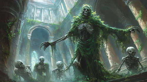 Ivy-Clad Skeletons in Ancient Ruins