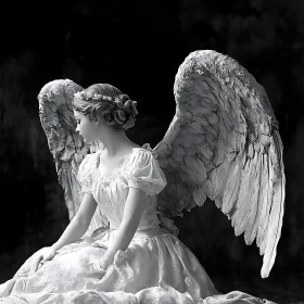 Serene Angel with Wings Art Print