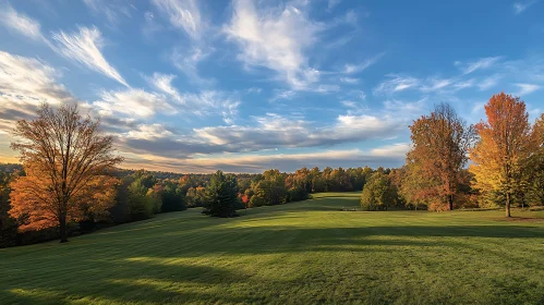 Scenic Autumn Landscape with Colorful Trees