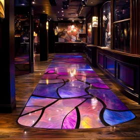 Colorful Stained Glass Floor in Hallway