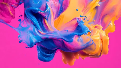 Colorful Paint Flow Abstract Design